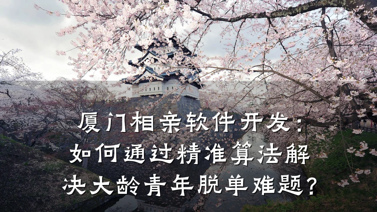 厦门相亲软件开发:如何通过精准算法解决大龄青年脱单难题?