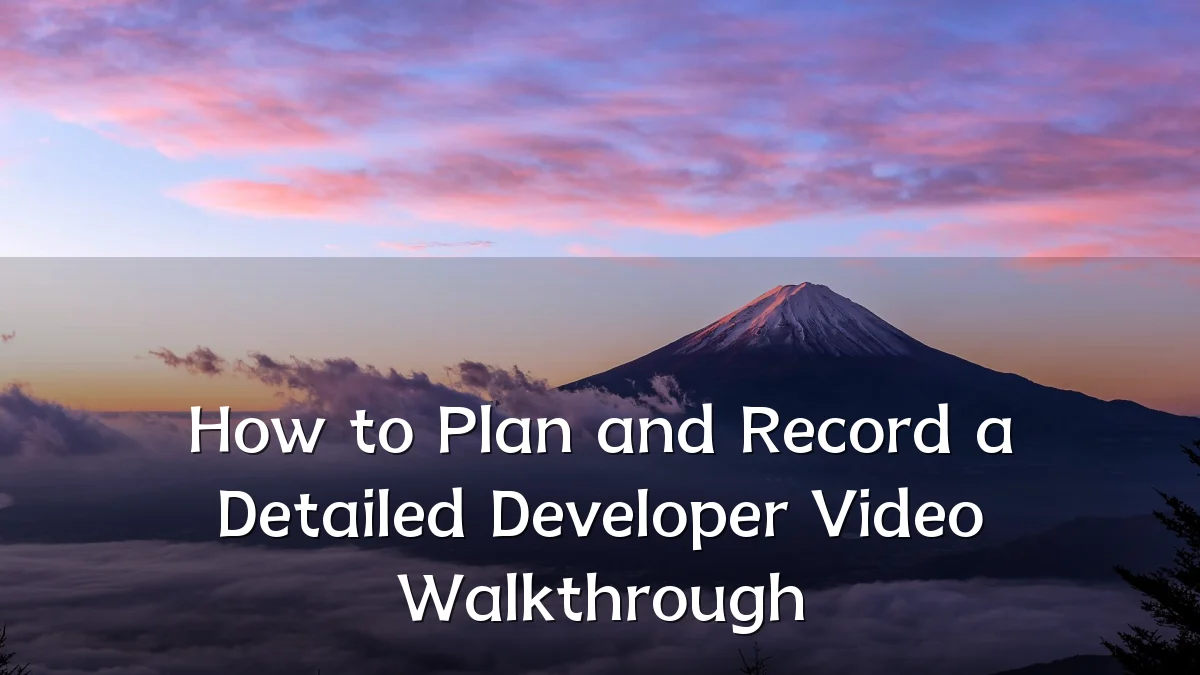 How to Plan and Record a Detailed Developer Video Walkthrough
