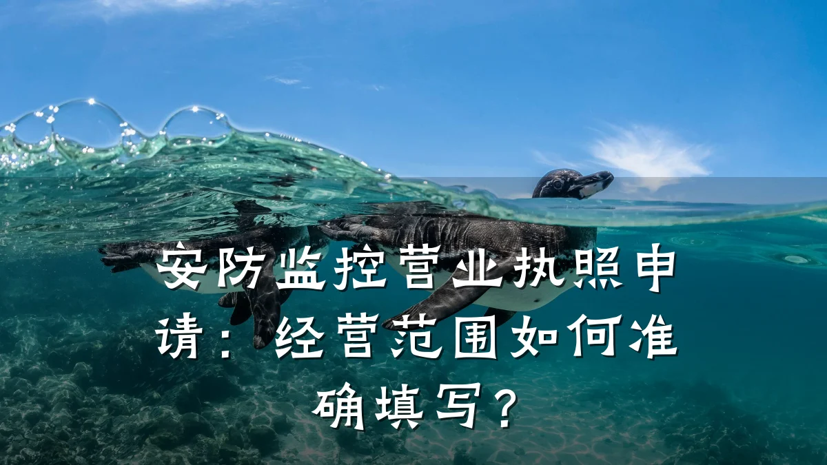 安防监控营业执照申请:经营范围如何准确填写?