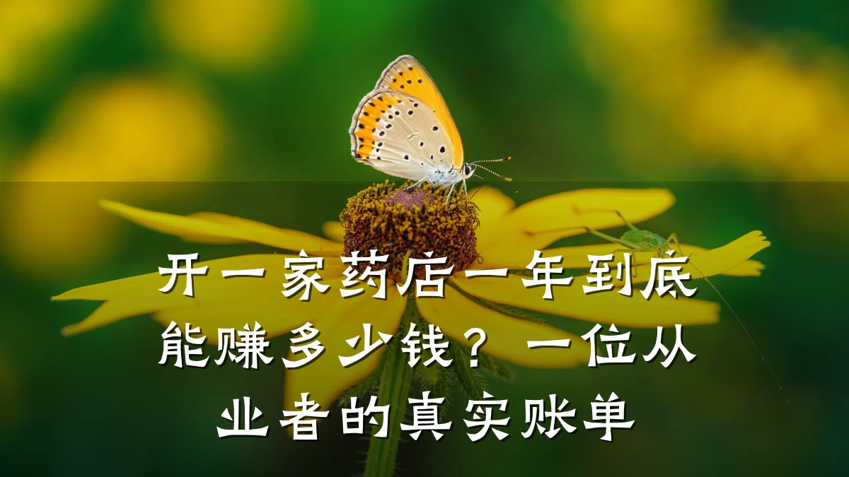 开一家药店一年到底能赚多少钱？一位从业者的真实账单